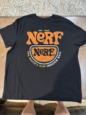 Nerf Black Tee with Orange Retro Logo